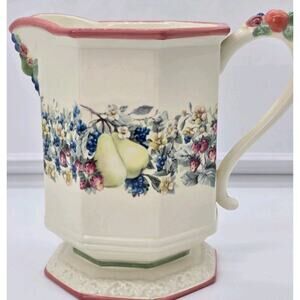 Vintage Avon Sweet Country Harvest 46 Oz Pedestal Pitcher Cottagecore Farmhouse
